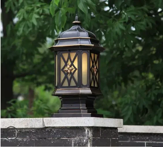 

European column headlight wall lamp outdoor waterproof fence column lamp outdoor courtyard square villa garden lamp