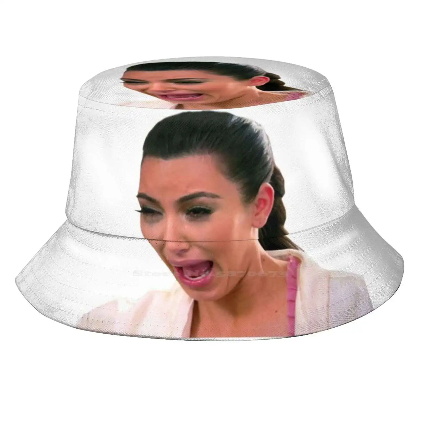 Kim K Crying Face Unisex Fisherman Hats Bucket Hats West Kimye Jenner Kuwtk Reality Tv Popular Crying Funny Meme Hilarious