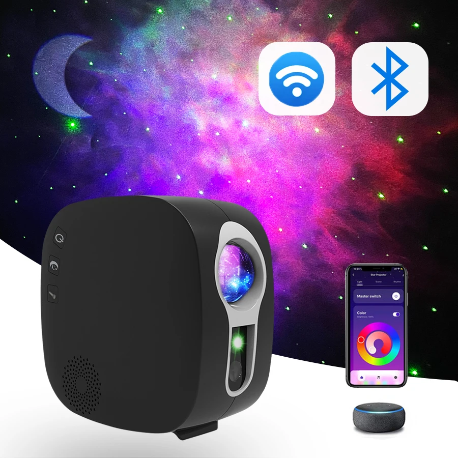 Star Galaxy Sterrenhemel Projector Roterend Water Zwaaiend Nachtlampje Led Kleurrijke Nebula Cloud Lamp voor Room Decor Nachtverlichting