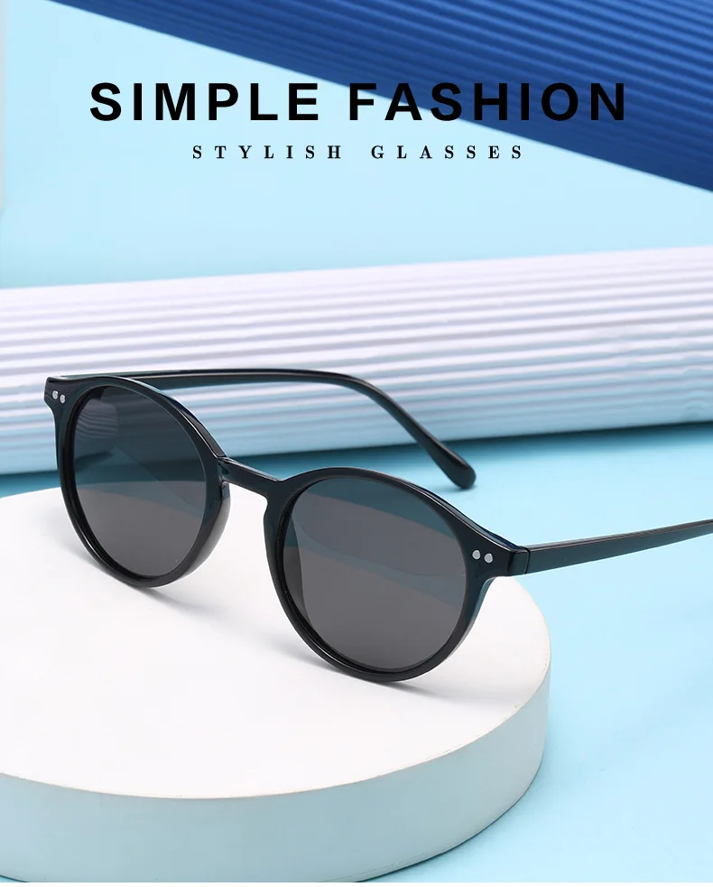 Retro runde polarisierte Sonnenbrille Männer Frauen klassische Leoparden rahmen Sonnenbrille Mode schwarz fahren männliche weibliche Brille uv400 – Detail 1