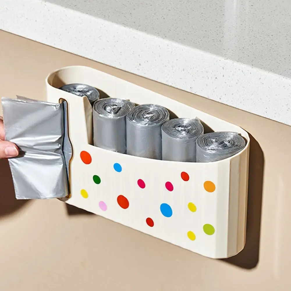 

Wall Mounted Trash Bag Holder Hanging Large Capacity Garbage Bag Dispenser Plastic Punch-Free Waste Bag Storage Box