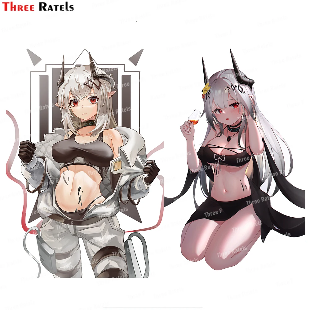 Três ratels i532 3d anime adesivo mudock arknights acessórios do carro auto decalques vinil material à prova dwaterproof água propriedade