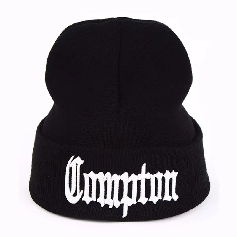 2025 New Creative Knitted Hat Compton Embroidered Bean Hat Fashion Hip Hop Hat Outdoor Autumn Winter Decorative Borderless Hat