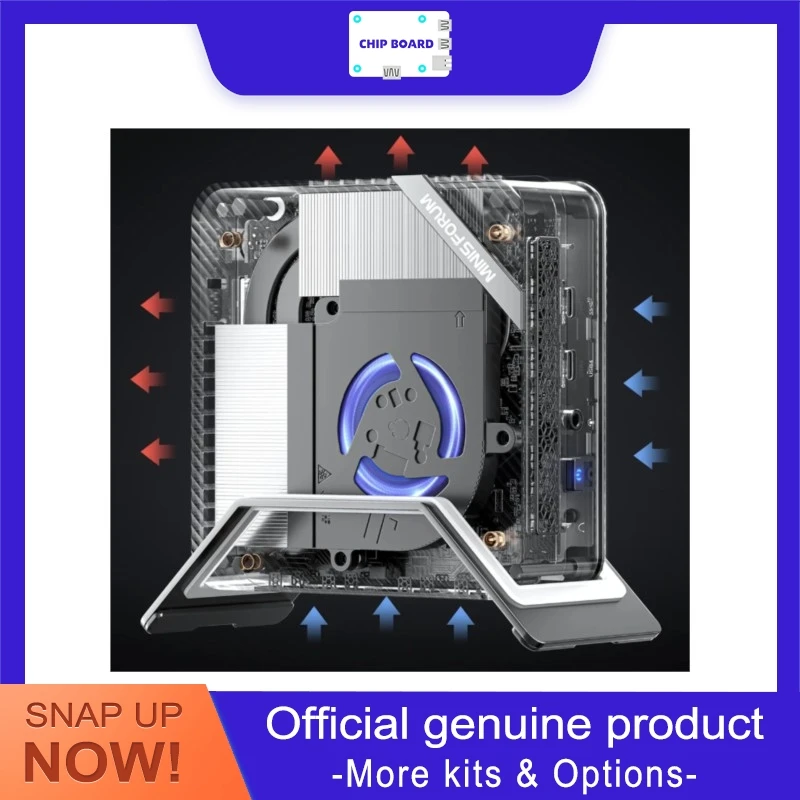 

MINISFORUM UM773ME SE Lite Mini PC, AMD Ryzen R7-7735HS, Compact Desktop for Office and Design Tasks