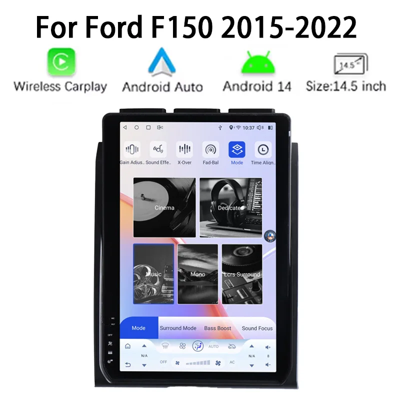

Android 14 Tesla 14.5-inch screen for Ford F150 2015-2022 Carpaly GPS car radio multimedia video player main unit Bluetooth WiFi