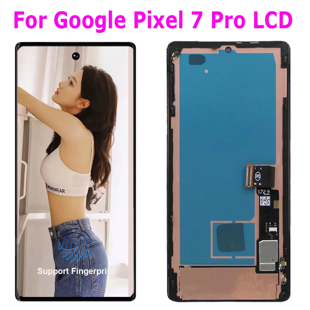 OLED For Google Pixel 7 Pro LCD Display Touch Digitizer Screen Replacement For Pixel 7Pro GP4BC, GE2AE LCD + Fingerprint Sensor