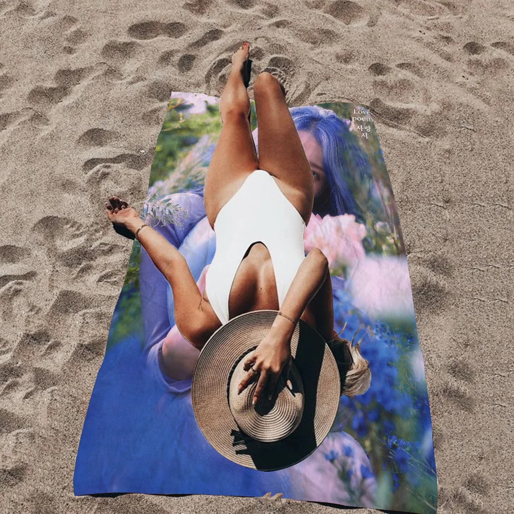 I-IU K-Kpop Movie Microfiber Beach Towel Absorbent Quick Dry Soft Yoga Swimming Resort Mountain Climbing Towel