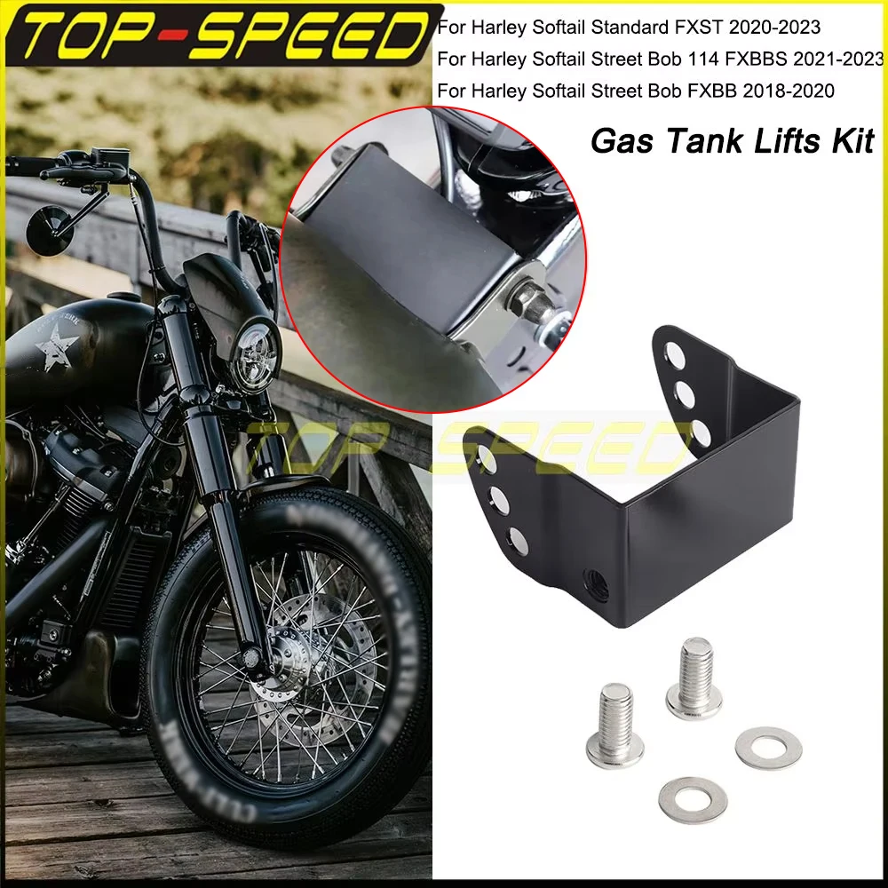 

Adjustable 35-55mm Risers Height Cult Werk Fuel Tank Lift For Harley Softail Standard FXST Street Bob FXBB 114 FXBBS 18-Up 2023