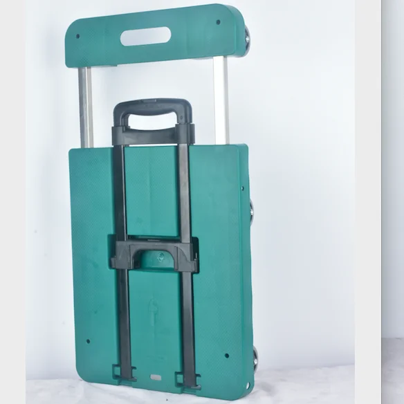 Foldable Handle Plastic Platform Warehouse Trolley Hand Food Carts 80kgs to 180kgs Carry Capacity