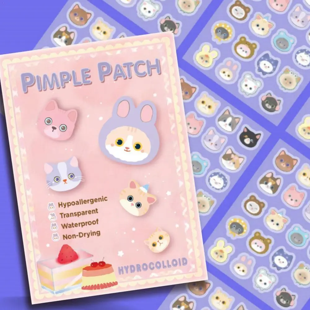 

600pcs /box Cute Cat Shaped Acne Treatment Sticker Invisible Acne Cover Removal Pimple Patch Skin Care