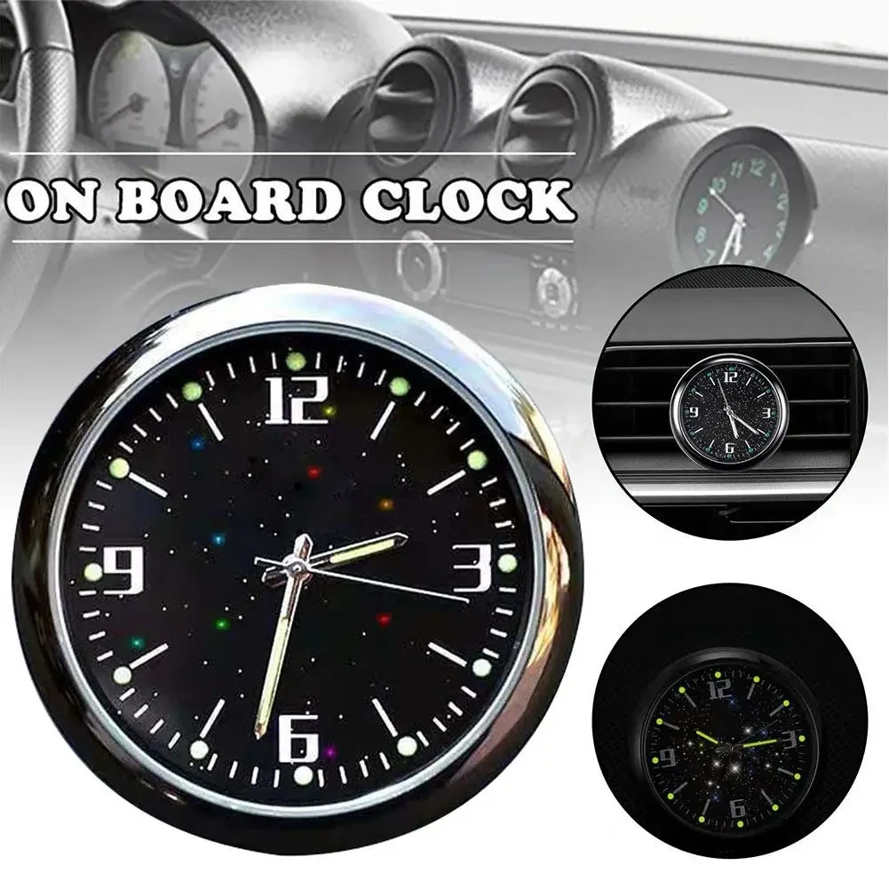 Luminous Car Clock Air Outlet  Mini Quartz Clock With Clip Auto Ornament Internal Stick-On Waterproof Watch Car Accessories Gift