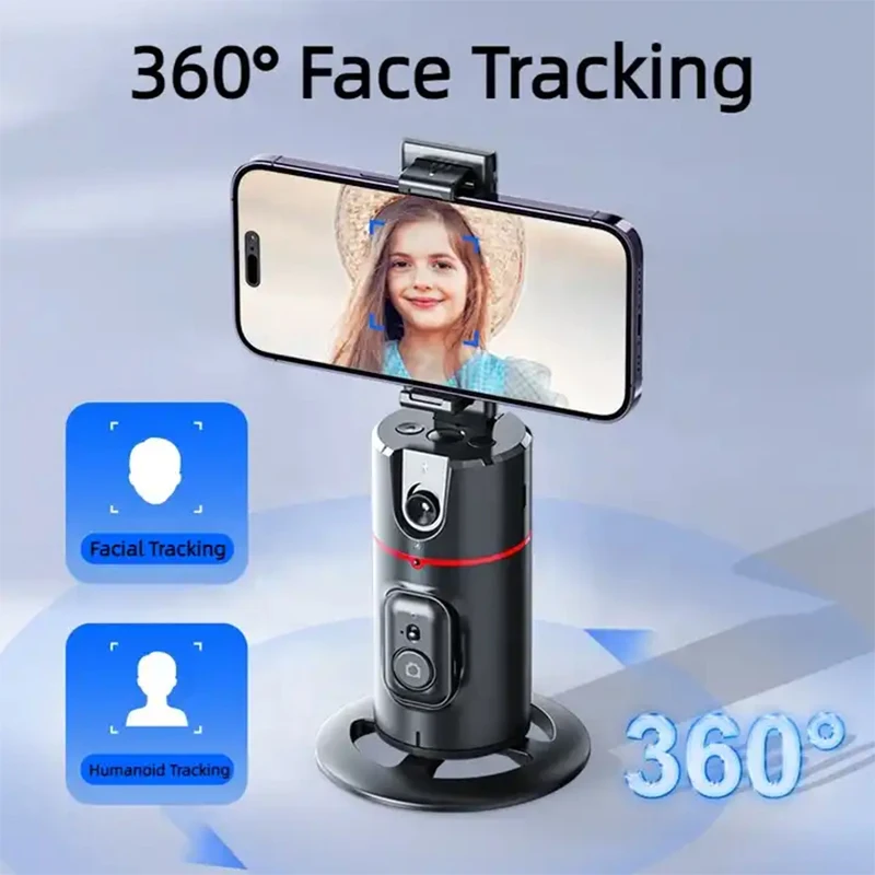 P02 smartphone holder Remote control Chargeable auto AI face tracking Tripod 360 Rotation with Gesture Control and light