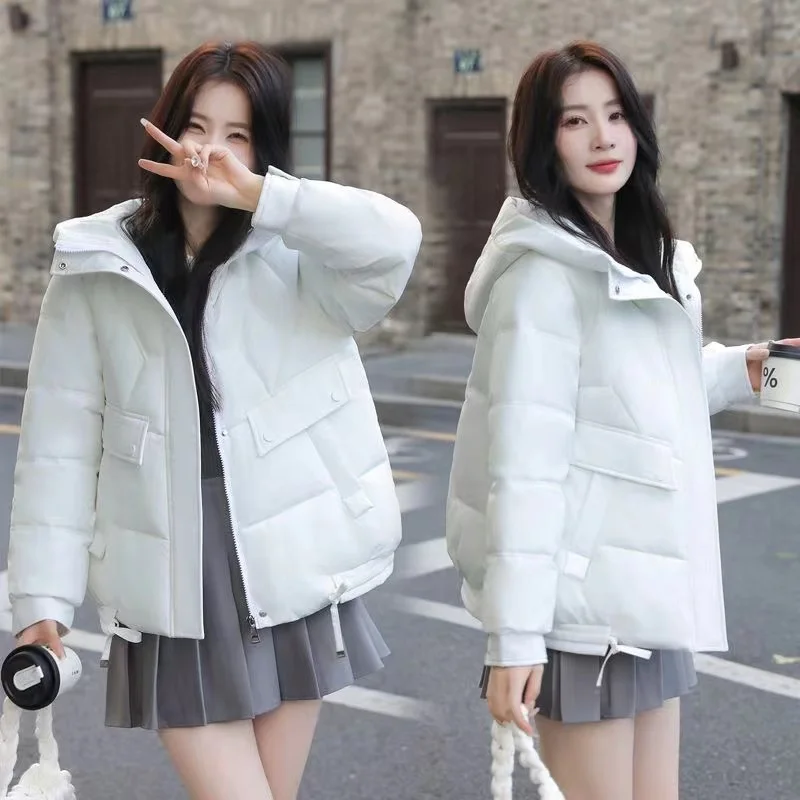 2024 New Women Jacket Winter Parkas Students Hooded Down Cotton Jackets Ladies Casual Warm Short Coat Female Overcoat Outwear