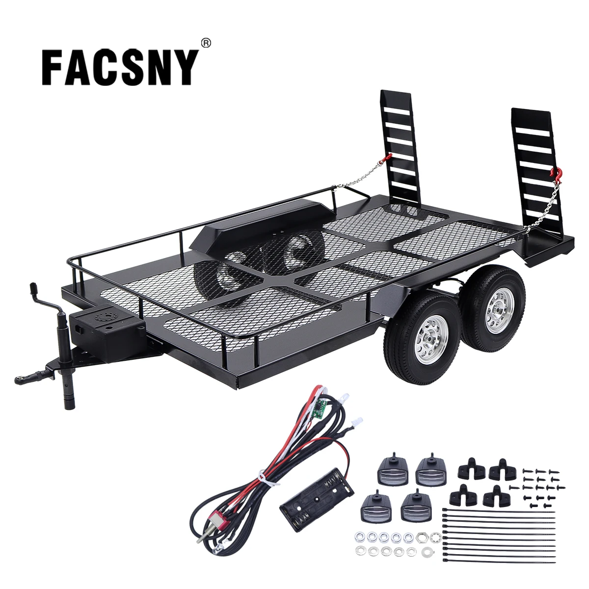 

1/10 Metal Trailer Kit For RC Crawler Axial SCX10 II III 90046 D90 TRX6 TRX4 Redcat GEN8 RGT 86100 SMT CFX CC01 CC02 LC80 Trx4