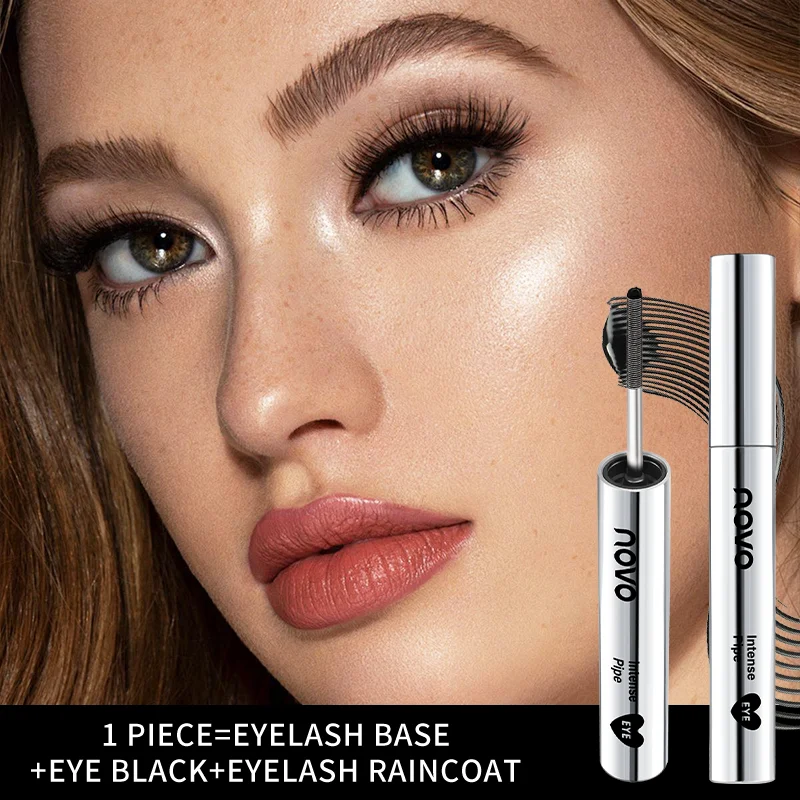 Base per mascara/maschera impermeabile con pennello a spirale - Estratto di vitamina E e Polygonum Multiflorum, mascara volumizzante e allungante