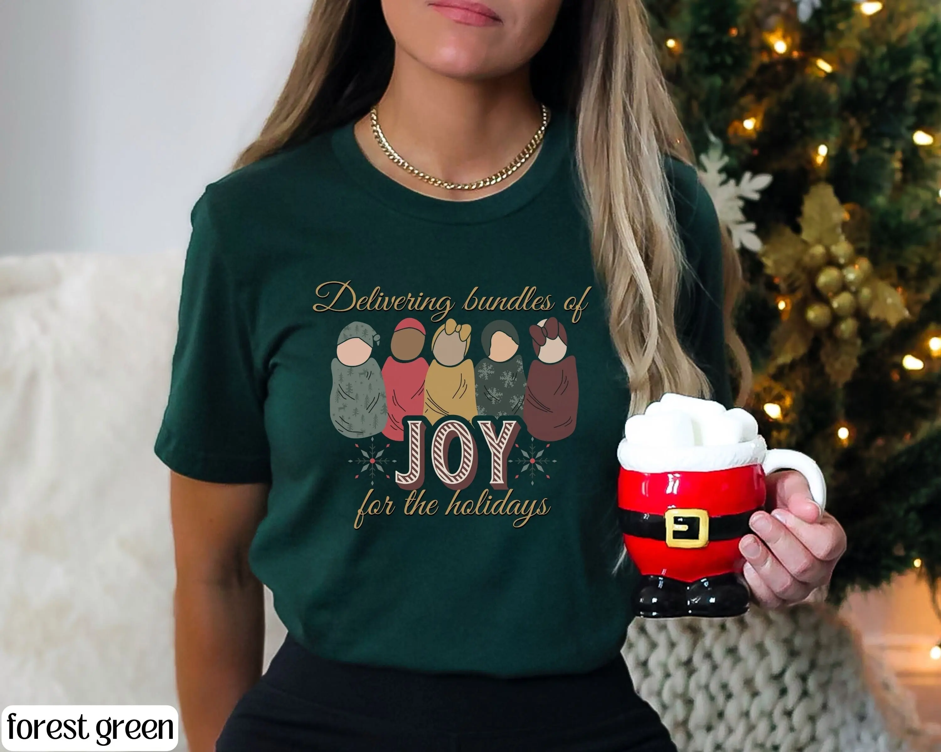 Delivering Bundles Of Joy Christmas L D T Shirt Labor And Delivery Nurse Happy Holidays Ob Obstetric Apparel