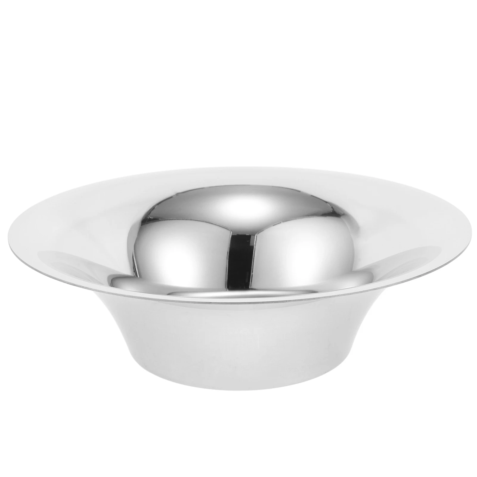 

1pcs Stainless Steel Large Flat Base Mixing Bowl For Kitchen Fruit Salad Soup Noodle Storage Silver Metal Cooking Baking