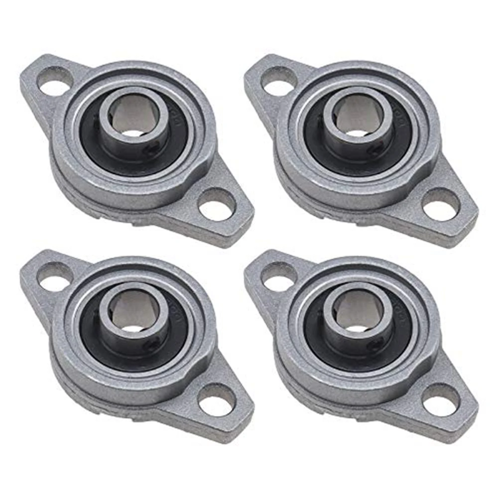 4x KFL000 Horizontal Rhombic Flange Bearings 10mm Shaft Hole Self-Aligning Pillow Block Bearings for 3D Printer