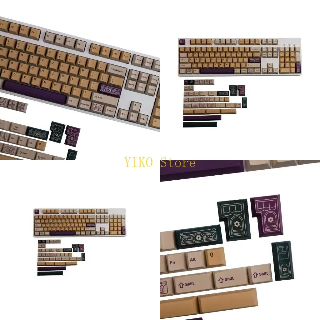 

K32C 143 клавиши Florist PBT для колпачков клавиш Профиль DYE-SUB Cherry для механических колпачков клавиш