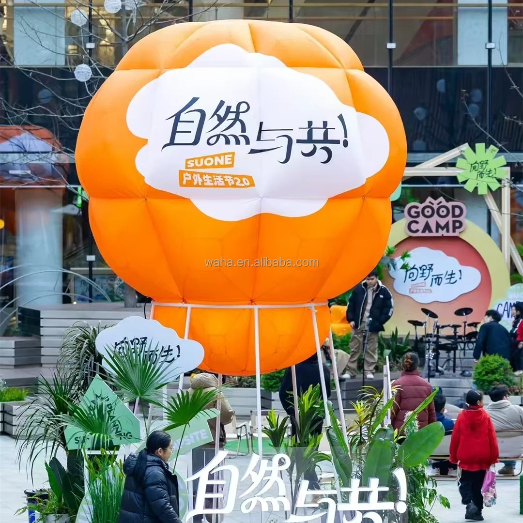 Outdoor Display Inflatable Hot air Balloon with Led Lights and Blower