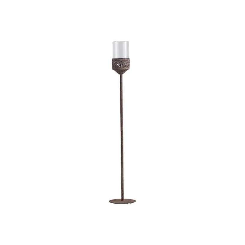 #American retro windproof floor candle holder wrought iron old handicraft candle holder foreign trade atmosphere decoration prop