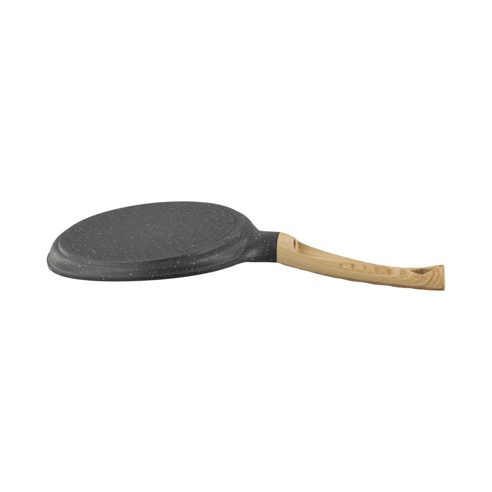 Sturdy Non Aluminium Skillet with Comfortable Wooden Handle Effortless Cleanup and Optimal Cooking Performance
