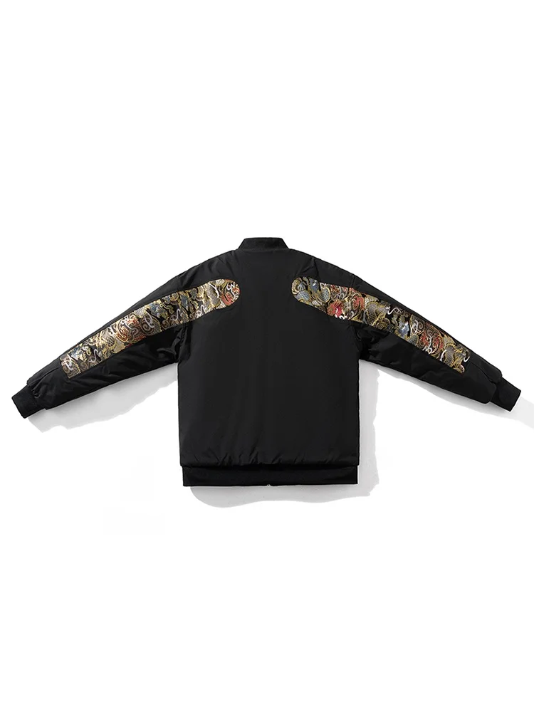 

Утепленная хлопковая куртка-бомбер Street Sle с узором «Дракон», в стиле пилотской куртки, осенне-зимняя теплая верхняя одежда