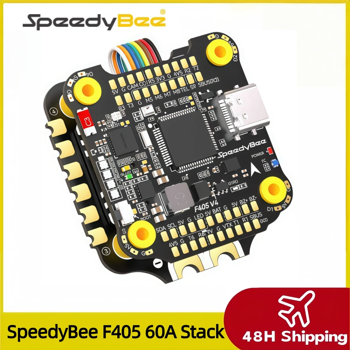 

SpeedyBee F405 V4 BLS 60A Stack 30x30mm 4in1 ESC Flight Controller with Bluetooth Compatible with INAV Betaflight FPV RC Drones