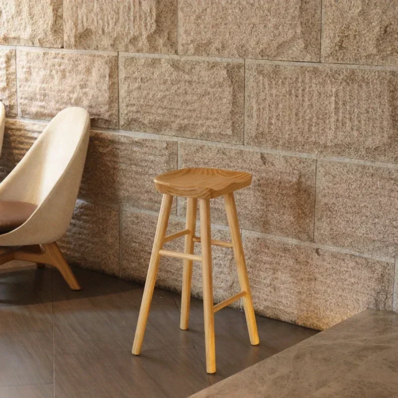 Classic Wooden Bar Stool: Vintage Design with Comfortable Seating, Sturdy for Restaurants and Home Bars, Easy Maintenance