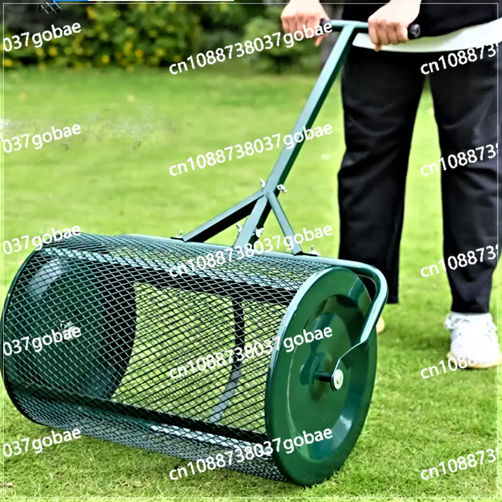 Convenient push-pull arm fertilizer spreader, lawn garden agricultural and forestry iron basket roller