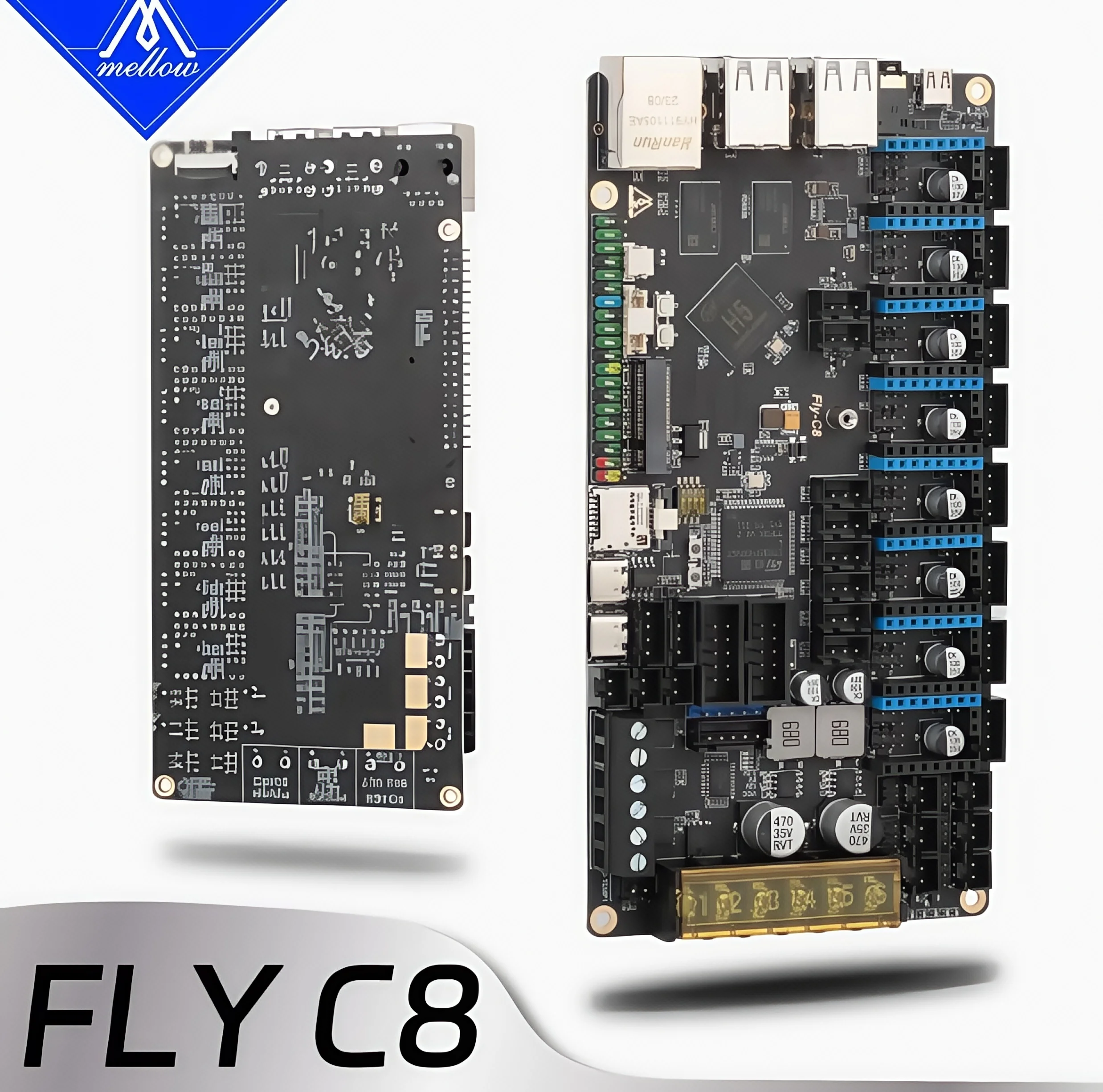 

Mellow FLY C8 Klipper Firmware 3D Printer 8-axis Voron2.4 Trident/Vzbot Motherboard