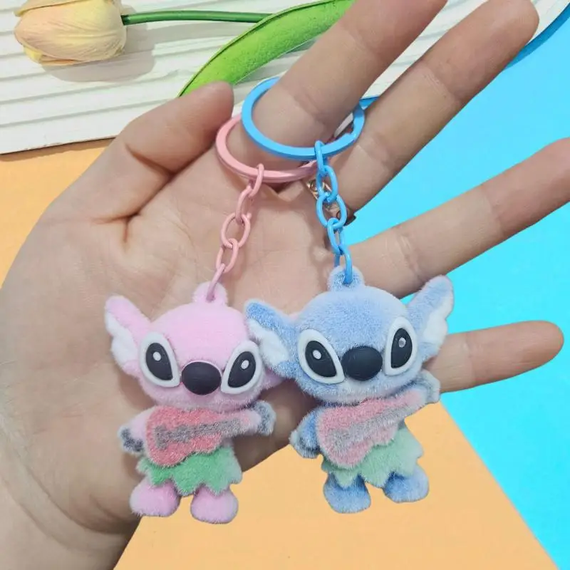 Anime Lilo & Stitch flocage porte-clés dessin animé femmes voiture porte-clés sac pendentif accessoires décoration cartable pendentif cadeaux