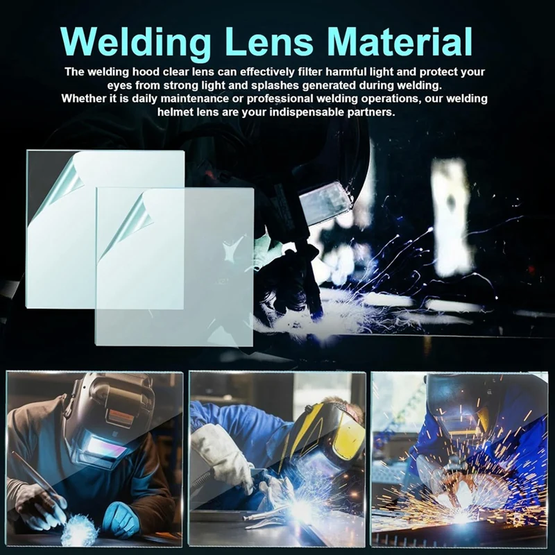 20Pcs 3350 Welding Helmet Lens For Lincoln Electric Viking Welding Hood Cover Clear Lenses - About 103X97mm