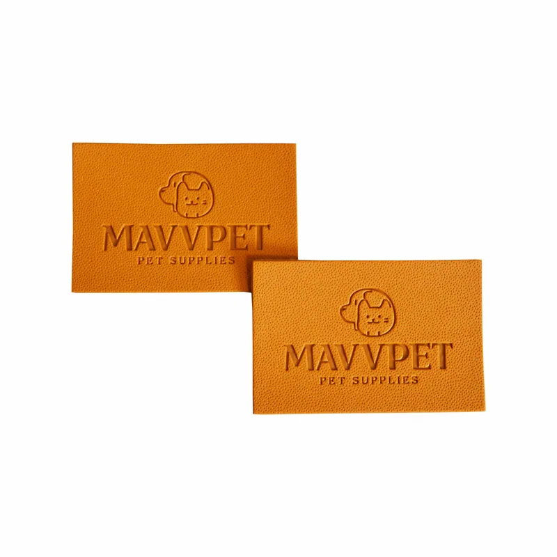 custom logo name own embossed printed Jeans main leather labels, garment accessories PU leather label for trousers bags