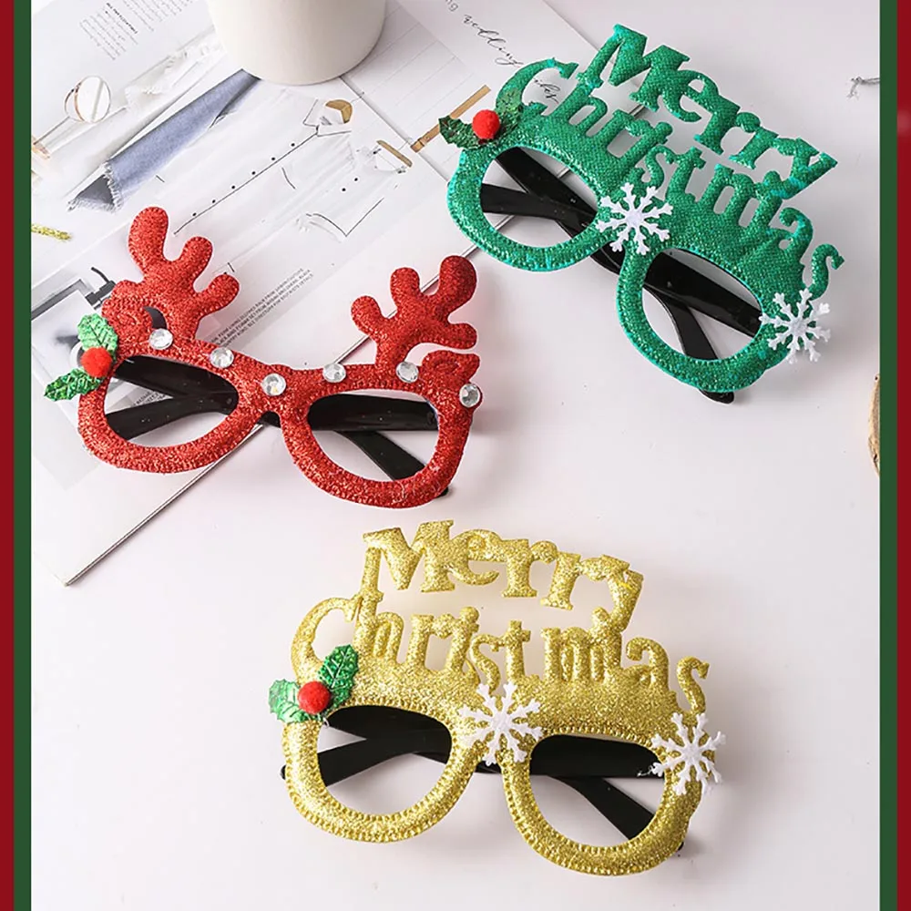 Feestbrillen Feestelijke vakantie Brilmontuur Cartoon Brillen Speelse kerstmanbrillen voor fotografie rekwisieten Kinderfeesten