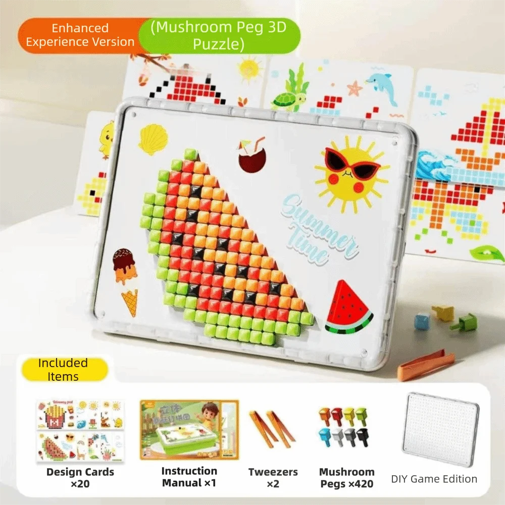 Concentration Training Mushroom Nail Puzzle Motor Skills Development Educational Peg Puzzle Board Game Creative Activity