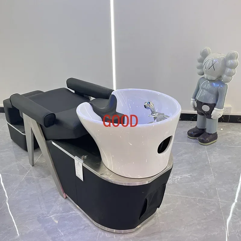 

High-end ceramic basin shampoo bed barber shop special hair special
