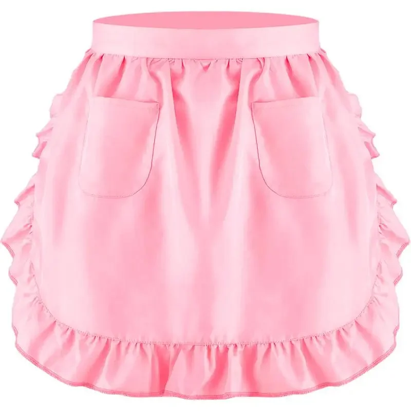 Femme demi taille cuisine tablier de cuisine court Lolita femme de chambre Sexy dentelle noir blanc bavoir beauté fleur café tablier travail à domicile