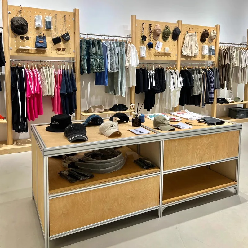 

Display rack Ocean plate Multi-layer drawer Clothing store rack Taiwan storage cabinet Shopping mall aluminum profile hole