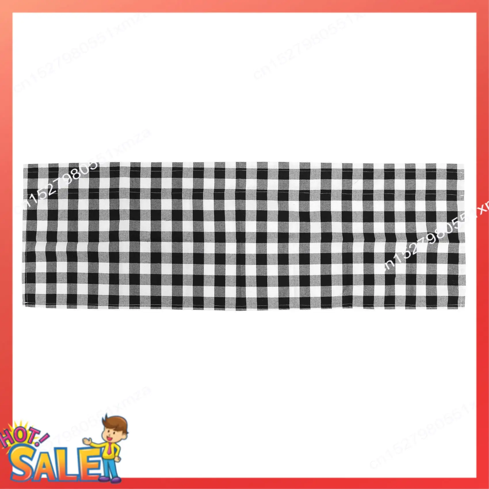 ABCL – cantonnière à carreaux de buffle pour cuisine, ferme, cantonnière à carreaux pour décoration de traitement de fenêtre (noir et blanc)