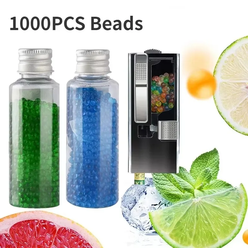 1000PCS Cigarettes Explosion Beads DIY Mix Fruit flavor with Portable Push Machine Black Ice Menthol taste Capsules Smoker Gift