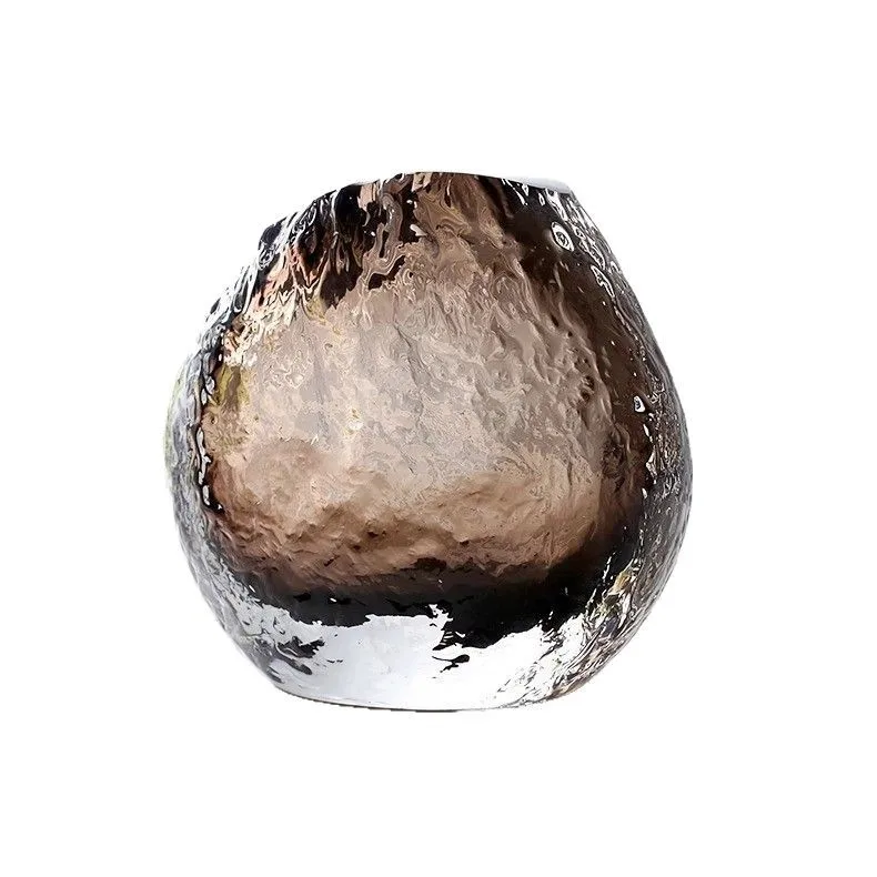 

Italian crystal light luxury glazed glass vase simple flower ware dining table entrance living room model room decoration