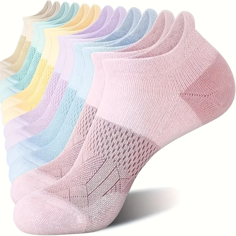 5-Pack Women's Compression Ankle Socks Arch Support/Low-Cut Athletic Socks Moisture-Wicking Breathable Fabric All-Season Fitness