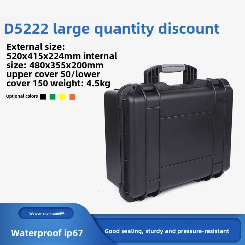 Waterproof Shockproof Industrial Toolbox, Thick Engineering Plastic Storage Box With Processable Inner Liner For Tools Storage