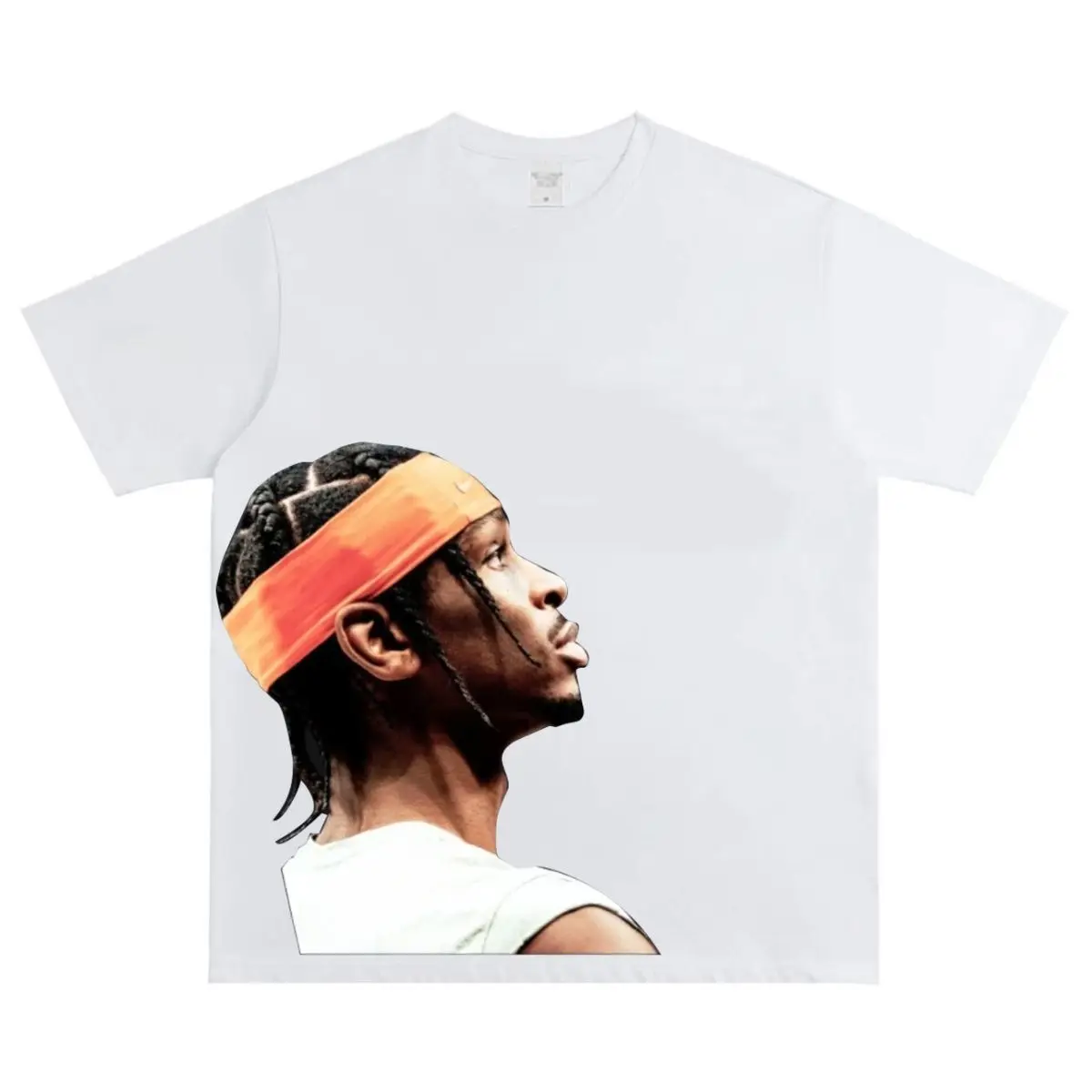 Summer American-style Headprint Heavy-duty Pure Cotton Round-neck Short-sleeved T-shirt for Men Trendy Retro High Street Jersey