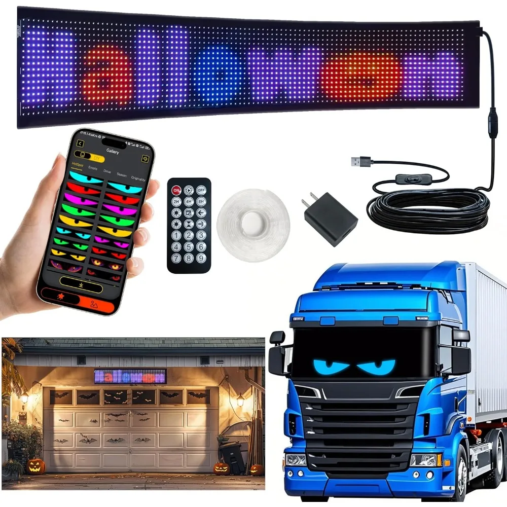 

Devils Eyes LED Light Programmable Scrolling LED Sign for Advertising LED Display Flexible Soft Screen DIY Dynamic Text for Cars