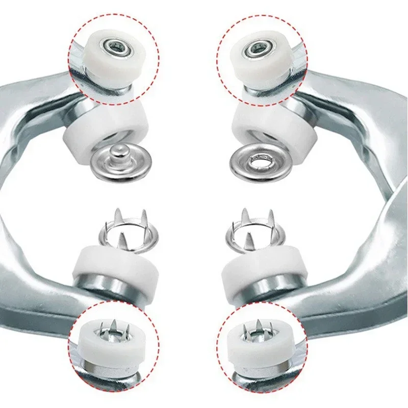 Alicates de instalación de botones de cinco puntas, Kit de herramientas de botón a presión de Metal para costura de prendas, bolsos, botones, hebilla de costura, herramientas de bricolaje