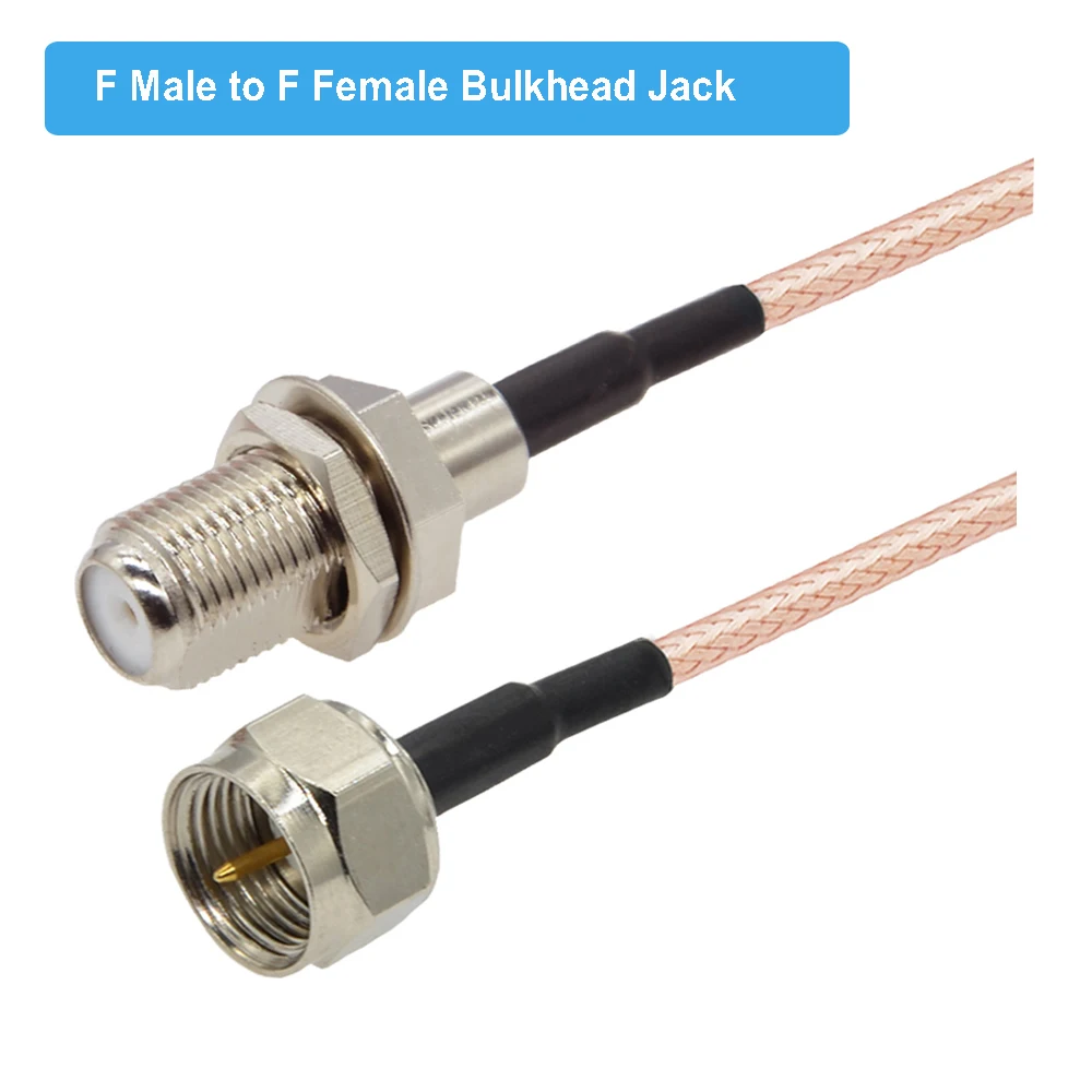 10PCS F Type Male Plug to F Female Bulkhead Jack RF Coaxial Adapter Extension Pigtail RG316 Cable for TV Set-top Box DIY Jumper