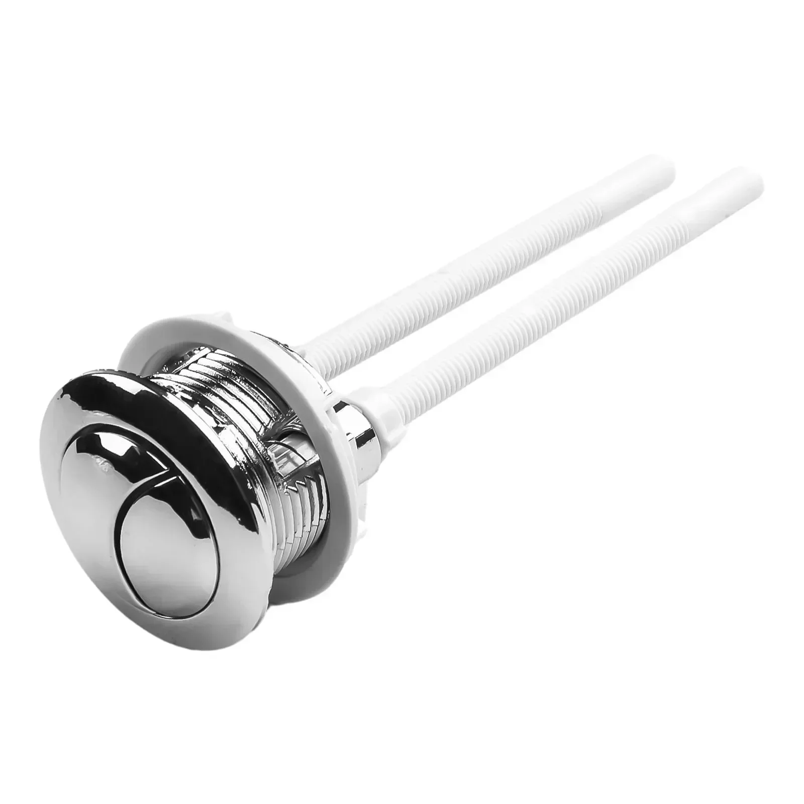 Tombol Tekan Toilet Krom ABS Tombol Tangki Air Toilet Siram Ganda Katup Bulat 38Mm Katup Tangki Air Tempat Duduk Toilet Bagian Kamar Mandi