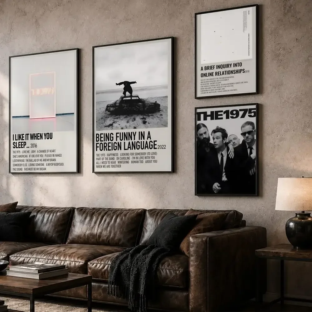 Famous Band T-The 1975S Painting Calligraphy Canvas Posters Wall Art for Home/Office/Dorm/Living/Bedroom